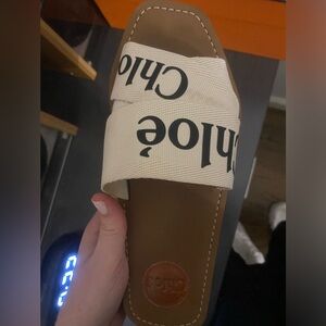 Chloe pool slippers worn a few times .